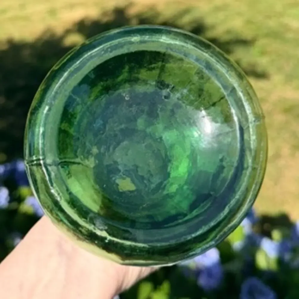 Vintage Empoli Italy Bell Pattern Green Genie Bottle Decanter